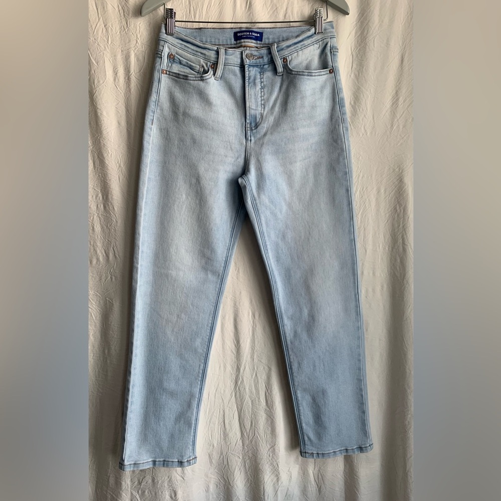 Scotch & Soda Women's Light Blue Straight Leg Jeans - Size 6